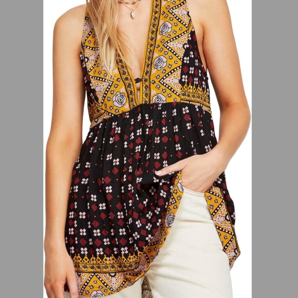 Free People Charlotte Sleeveless Top Tunic Medium